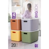 Mowo Home BigBox 20 Lt 4'lü Mix Dolap Düzenleyici Kapaklı Saklama Kutusu Sepet Organizer Oyuncak kutusu