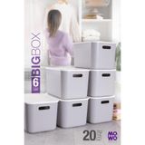 Mowo Home BigBox 20 Lt 6'lı Gri Dolap Düzenleyici Kapaklı Saklama Kutusu Sepet Organizer Oyuncak kutusu
