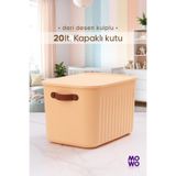 Mowo Home BigBox Kulplu 20 Lt 1 Adet Sarı Dolap Düzenleyici Saklama Kutusu Sepet Organizer Oyuncak kutusu