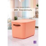 Mowo Home BigBox Kulplu 20 Lt 1 Adet Somon Dolap Düzenleyici Saklama Kutusu Sepet Organizer Oyuncak kutusu