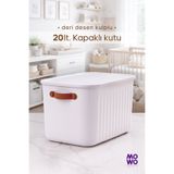 Mowo Home BigBox Kulplu 20 Lt 1'li Beyaz Dolap Düzenleyici Saklama Kutusu Sepet Organizer Oyuncak kutusu