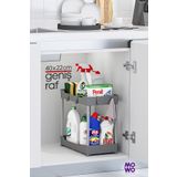 Mowo Home Gri 2 Katlı Düzenleyici Mutfak Rafı Banyo Rafı, Dolap Tezgah Altı Evye Altı Deterjanlık