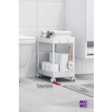 Mowo Home Mowo 2 Katlı Tekerlekli Banyo Rafı, Tuvalet Kağıtlık, Havluluk, Deterjanlık Makyaj Organizer