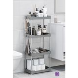 Mowo Home Mowo 4 Katlı Ayaklı Gri Banyo Rafı, Mutfak Rafı, Havluluk, Deterjanlık Makyaj Organizer, Vesken