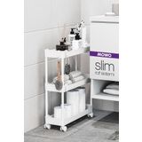 Mowo Home Slim 3 Katlı Tekerlekli Raf Ünitesi Beyaz, Banyo Rafı, Mutfak Rafı, Banyo Düzenleyici
