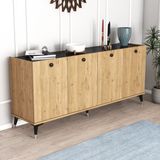 Moxen Mobilya Mk2 Mira Konsol Sepet-Bendir/mermer Desenli - 180*82*44,5 cm - Ceviz