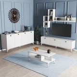 Moxen Mobilya Mtsk1 Mira Tv Ünitesi Raflı Dolaplı Orta Sehpası ve Konsol Takımı /yemek Odası BEYAZMXNMTSK1001BYZ - 180*82*45 cm