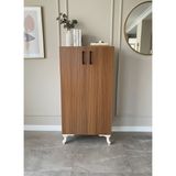 Moxo Store 3 Raflı 2 Kapaklı Kahverengi Ayakkabılık Çok Amaçlı Dolap Ayakkabı Dolabı Teak Mdflam