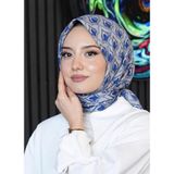 Mozaik Desen Lacivert Soft Pamuk Eşarp