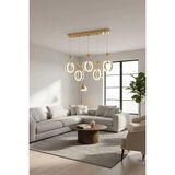 Mozaik Model 5"li Gold 3 Renk Modu Yemek Masası Oturma Çocuk Yatak Odası Modern Ledli Avize - Altın