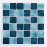 MozaiKristaL Havuz, Banyo, Sauna, Spa, ve Yaşam Alanlarının Tüm Yüzeyleri Için. 50X50MM Turkuaz Mix. 31.5X31.5 Cm. Fileli Cam Mozaik. ( 1 M2 Fiyatıdır )