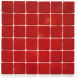 MozaiKristaL Mutfak, Banyo, Havuz, Sauna, Spa, Ev, Bahçe ve İşyeri Dekorasyonu, Yaşamın Tüm Alanları İçin Cam Mozaik. Taş Ölçüsü: 50X50 Mm. File Ölçüsü: 31,5X31,5 Cm. ( 1 m2 fiyatıdır ) - Kırmızı