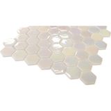 MozaiKristaL Mutfak, Banyo, Havuz, Sauna, Spa ve Tüm Yüzeyler Için 38X5 mm Hegzagonal L. Beyaz Cam Mozaik ( 1 Kutu = 1 m2 Fiyatıdır )