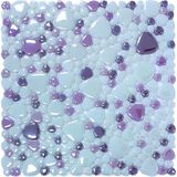 MozaiKristaL Mutfak, Banyo, Havuz, Sauna, Spa ve Yaşam Alanlarının Tüm Yüzeyleri İçin Damla Cam Mozaik. File Ölçüsü: 31.5X31.5 Cm. ( 1 Koli = 1 M2 Fiyatıdır ) - Beyaz - Lila