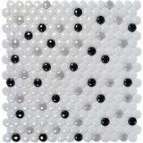 MozaiKristaL Mutfak Tezgah Arası, Banyo, Havuz, Sauna, Spa, Ev, Bahçe ve İşyeri, Yaşam Alanlarının Tüm Yüzeyleri İçin 22 Mm. Yuvarlak Cam Mozaik. ( 1 m2 fiyatıdır ) - Beyaz - Siyah - Gri
