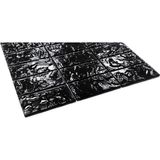 MozaiKristaL Mutfak Tezgah Arası, Banyo, Havuz, Sauna, Spa ve Yaşam Alanlarının Tüm Yüzeyleri Için Kaya Deseni Yüzeyli, 30X30 cm Fileli Siyah Kristal Cam Mozaik. ( 1 m2 fiyatıdır ) - 48x98x6 mm