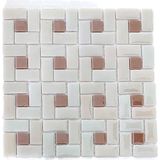 MozaiKristaL Mutfak Tezgah Arası, Banyo, Sauna, Spa, ve Yaşam Alanlarının Tüm Yüzeyleri İçin. P.krem-A.kahve. 31.5X31.5 Cm. Fileli Cam Mozaik. ( 10 File Karo = 1 M2 Fiyatıdır )
