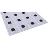 MozaiKristaL Mutfak Tezgah Arası Kristal Cam Mozaik. Cam Ölçüleri: 23X23X48X4 Mm. File Ölçüsü: 30X30 Cm. ( 1 Koli = 1 m2 Fiyatıdır ) - Beyaz - Gümüş