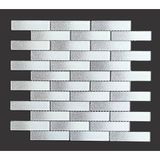 MozaiKristaL Mutfak Tezgah Arası Kristal Cam Mozaik. Cam ölçüsü: 23x98 mm. File ölçüsü: 30x30 cm. ( 1 Koli = 11 File Karo = 1 m2 Fiyatıdır ) - Beyaz - Gümüş