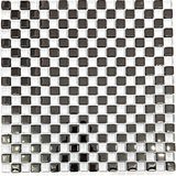 MozaiKristaL Mutfak Tezgah Arası ve Iç Dekorasyon Için 15X15MM. Beyaz - Gümüş Krom Damalı 30X30CM. Fileli Kristal Cam Mozaik ( 11 File Karo = 1m2 Fiyatıdır. ) - Mozaik ölçüleri: 15x15mm. File Karo ölçüleri: 30x30cm.