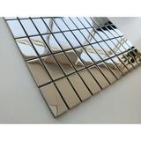 MozaiKristaL Mutfak Tezgah Arası ve Iç Dekorasyon Için 23X48 Mm, 30X30 cm Fileli Gümüş Inox Kristal Cam Mozaik