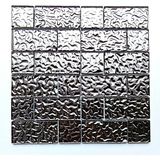MozaiKristaL Mutfak Tezgah Arası ve Iç Dekorasyon Için Desenli Gümüş Krom 30X30CM. Fileli Kristal Mozaik. - Mozaik ölçüleri: 48x48-48x98mm. File Karo ölçüsü: 30x30cm.