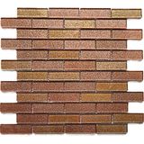 MozaiKristaL Mutfak Tezgah Arası ve İç Ortamlarda Tüm Yüzeyler İçin Bronz ve Altın Simli, 30X30 cm. Fileli Kristal Cam Mozaik. ( 1 M2 Fiyatıdır ) - Cam ebatı: 23 x 73mm. File Ebatı: 30 x 30cm.