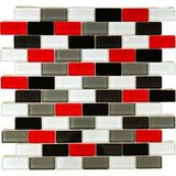 MozaiKristaL Mutfak Tezgah Arası ve Tüm Yüzeyler Için 23X48X4MM. Beyaz-Siyah-Gri-Krımızı Mix. 30X30CM. Fileli Kristal Mozaik - Cam Ölçüleri: 23x48x4mm. - File karo ölçüsü: 30x30cm. - Beyaz - Siyah - Gri - Kırmızı