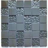 MozaiKristaL Mutfak Tezgah Arası ve (Zemin Hariç) Iç Dekorasyon Uygulamaları Için Gümüş Krom Kristal Cam Mozaik. Cam Ölçüsü: 48X48X6 Mm. File Karo Ölçüsü: 30X30 Cm. ( 1 Kutu = 11 Karo File = 1 M2 Fiyatıdır )