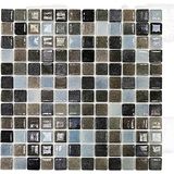 MozaiKristaL Tüm Yüzeyler Için 25X25MM. Gri Mix. 31.5X31.5CM Fileli Cam Mozaik ( 1m2 Lik Paket ) - Mozaik ölçüleri: 25x25mm. - File Karo ölçüleri: 31,5x31,5cm.