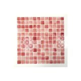 MozaiKristaL Tüm Yüzeyler Için, 25X25MM. Pembe Gül Serpintisi, 31.5X31.5CM. Fileli Cam Mozaik.