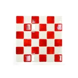 MozaiKristaL Tüm yüzeyler için 50x50mm. Kırmızı-Beyaz Damalı, 31,5x31,5cm. Cam Mozaik. ( 5 File Karo Fiyatıdır )