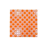 MozaiKristaL Tüm Yüzeyleri için 25x25mm. Turuncu-Pembe Damalı 31,5x31,5cm. Fileli Cam Mozaik ( 5 File Karo )