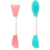 Mozeat Lens 2 adet silikon maske fırçası, tekrar kullanılabilir yüz maskesi, aplikatör, çift taraflı yüz çamuru maskesi, spatula, esnek makyaj aletleri, cilt bakım kremi, kil maskeleri sürmek için