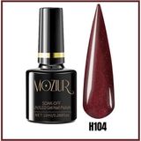 Moziur Simli UV LED Kalıcı Oje H104 Kırmızı Renk 10 ml Uzun Süreli Parlaklık