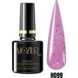 Moziur Simli UV LED Kalıcı Oje Parlak Pembe Renk 10 ml Uzun Süreli Kullanım İçin - H099