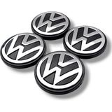 MOZOKO 70 mm Dış 56 mm İç Çap Volkswagen Logolu Siyah Krom Jant Göbeği Seti Geçmeli Jant Kapağı 4 Adet