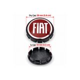 MOZOKO Fiat Logolu Kırmızı 58 mm Dış 55 mm Iç Çap Geçmeli 3D Jant Göbeği Kapak Seti, 4 Adet