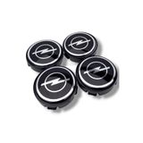 MOZOKO Opel Logolu 56 mm Siyah Geçmeli Jant Göbeği Kapak Seti, 4 Adet Krom Görünümlü