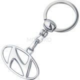 Mozoko Yüksek Kaliteli Hyundai Logolu Metal Araç Anahtarlık, Çift Yönlü Logo, Hediyelik Araba Anahtarlık
