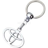 Mozoko Yüksek Kaliteli Toyota Logolu Metal Araç Anahtarlık, Çift Yönlü Logo, Hediyelik Araba Anahtarlık