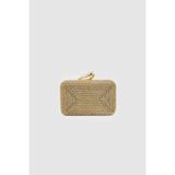 Mozto Eloura Light Gold Taşlı Clutch Abiye Çanta