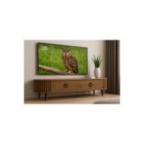 mp atelier DEKORATİF Ovalli Çıtalı 2 Kapaklı TV Ünitesi – Ceviz Detaylı, 150 cm, Duvara Monte Edilebilir