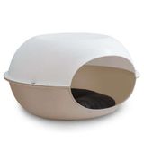 Mp Bergamo Luna Mat Beyaz-kahverengi Kedi Evi 57x38x31 Cm