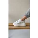 MP Fashion Venedik Bt Bağcıksız Cırtlı Ortopedik Taban Kadın Spor Sneaker Ayakkabı Beyaz