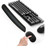 MP03 - Memory Mouse ve Klavye Bilek Destek Pedi / Yumuşak, Ergonomik, El Bileği Dinlendirme Ped Set - Ahşap