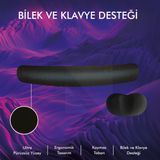 MP03 - Memory Mouse Ve Klavye Bilek Destek Pedi Yumuşak, Ergonomik, El Bileği Dinlendirme Ped Set
