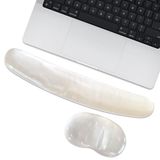 MP04 - Jel Mouse Ve Klavye Bilek Destek Pedi | Yumuşak, Ergonomik, El Bileği Dinlendirme Pedi (Klavye ve Fare Bilek Desteği, Şeffaf)