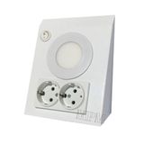 MPM Mutfak Tezgah Dolap Altı Prizli Led Aydınlatma Çift Priz Beyaz Kasa 3w Led Beyaz Işık 6500k