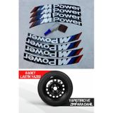 Mpower Motosiklet Ve Otomobil Araç 3d Oto Lastik Yazısı Sticker Arma 8 Adet Kırmızı Beyaz